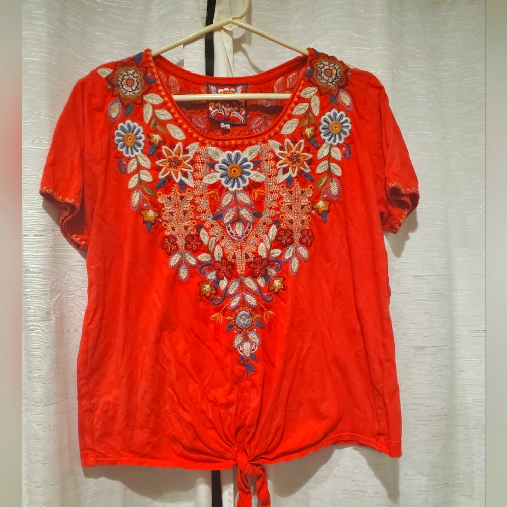 Johnny Was Embroidered TShirt